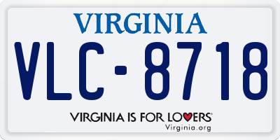 VA license plate VLC8718