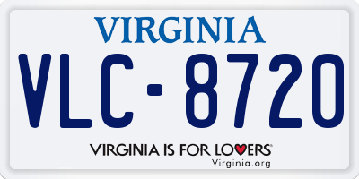 VA license plate VLC8720