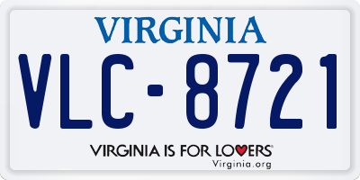 VA license plate VLC8721