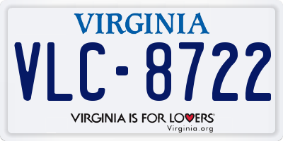 VA license plate VLC8722