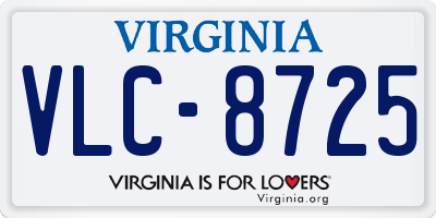 VA license plate VLC8725