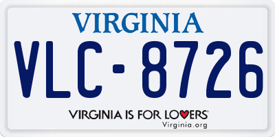 VA license plate VLC8726