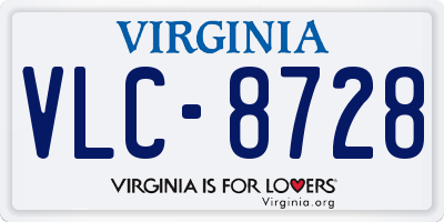 VA license plate VLC8728