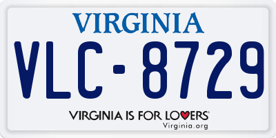 VA license plate VLC8729