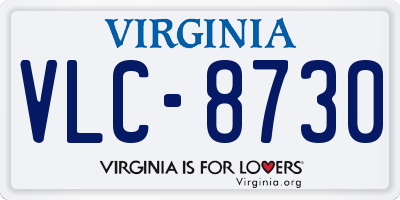 VA license plate VLC8730
