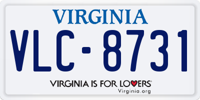 VA license plate VLC8731