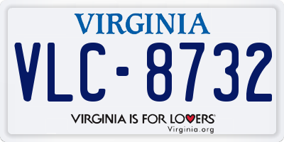 VA license plate VLC8732