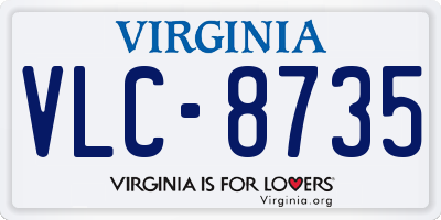 VA license plate VLC8735