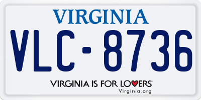 VA license plate VLC8736