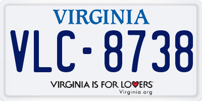 VA license plate VLC8738