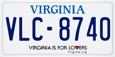 VA license plate VLC8740