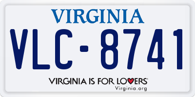 VA license plate VLC8741