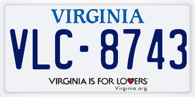 VA license plate VLC8743