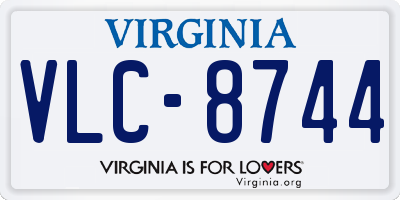 VA license plate VLC8744