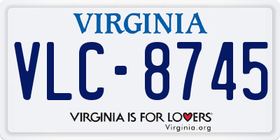 VA license plate VLC8745