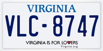 VA license plate VLC8747
