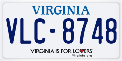 VA license plate VLC8748