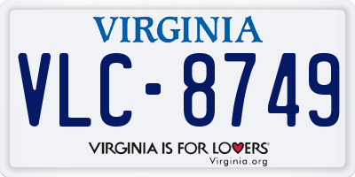 VA license plate VLC8749