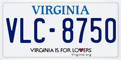 VA license plate VLC8750