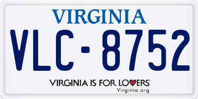VA license plate VLC8752