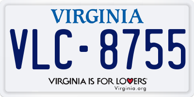 VA license plate VLC8755