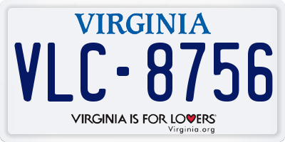 VA license plate VLC8756