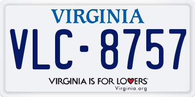 VA license plate VLC8757