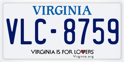 VA license plate VLC8759
