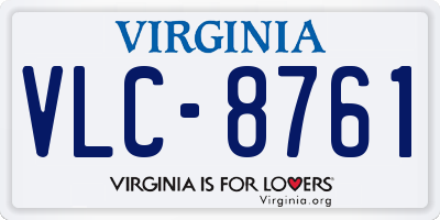 VA license plate VLC8761