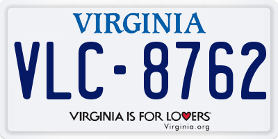 VA license plate VLC8762