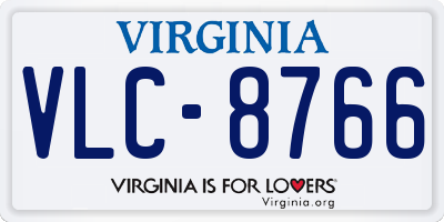 VA license plate VLC8766
