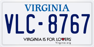 VA license plate VLC8767
