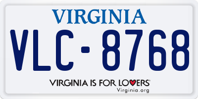 VA license plate VLC8768