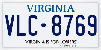 VA license plate VLC8769