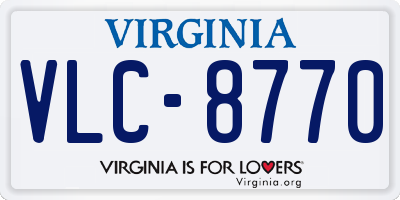VA license plate VLC8770