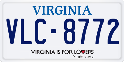 VA license plate VLC8772
