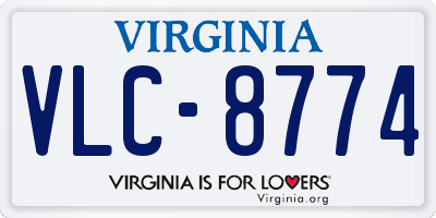 VA license plate VLC8774