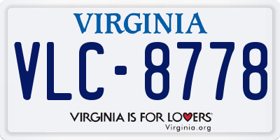 VA license plate VLC8778