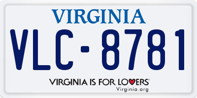 VA license plate VLC8781