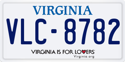 VA license plate VLC8782
