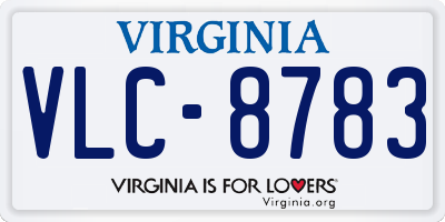 VA license plate VLC8783