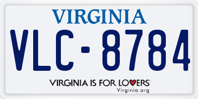 VA license plate VLC8784