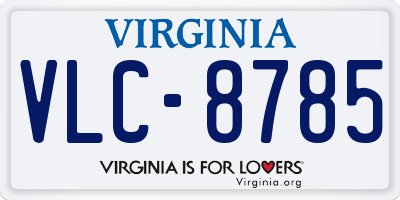 VA license plate VLC8785