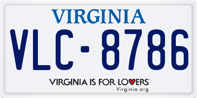 VA license plate VLC8786