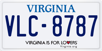 VA license plate VLC8787