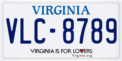 VA license plate VLC8789