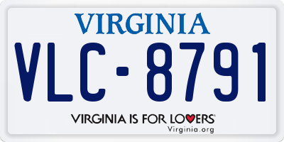 VA license plate VLC8791