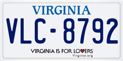 VA license plate VLC8792