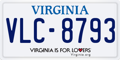VA license plate VLC8793
