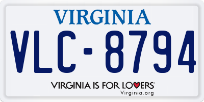 VA license plate VLC8794